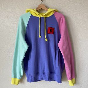 teddy fresh pastel colorblock moletom com capuz